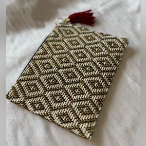 QUAGGA Green Label GOLD CLUTCH party bag VELVET TASSEL sustainable PURSE